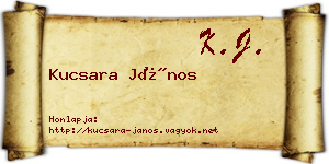 Kucsara János névjegykártya