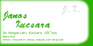 janos kucsara business card